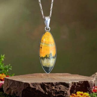 an image of a Marquise Bumblebee Jasper and Sterling Silver Pendant