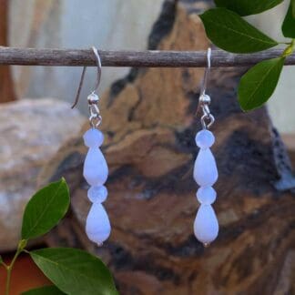 an image of a pair of Faceted Double Teardrop Dangle Earrings