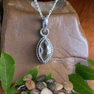 Petite Marquise Citrine and Sterling Silver Pendant