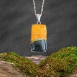 an image of a Bumblebee Jasper and Sterling Silver Rectangle Pendant