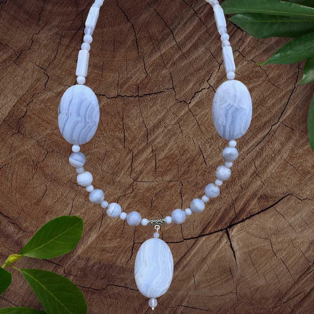 an inage of a Blue Lace Agate Statement Necklace