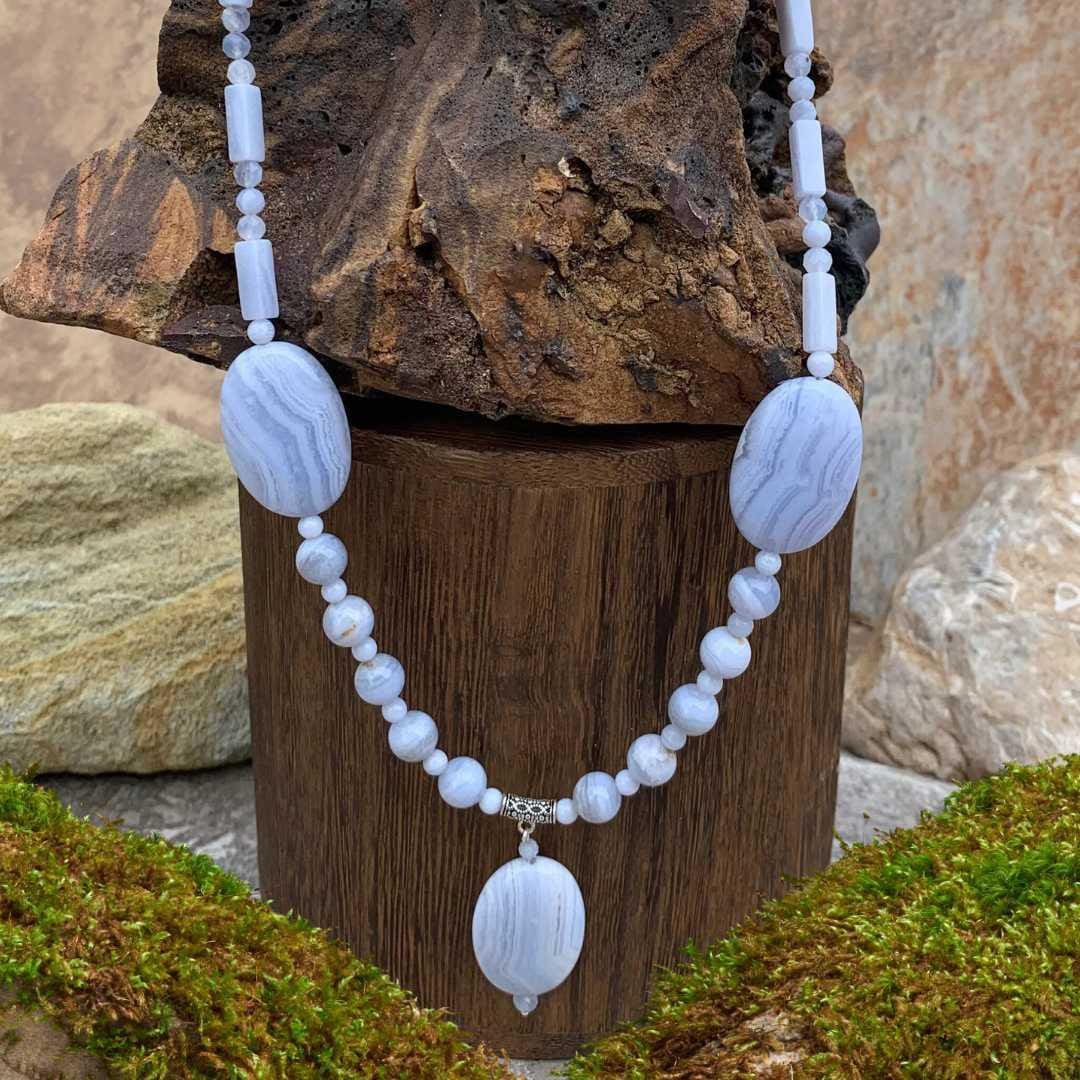 an image of a Blue Lace Agate Statement Necklace