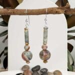 an image of a pair of Crazy Lace Agate Beaded Dangle Earrings