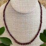an image of a Dainty Teardrop Garnet Beaded Choker Necklace