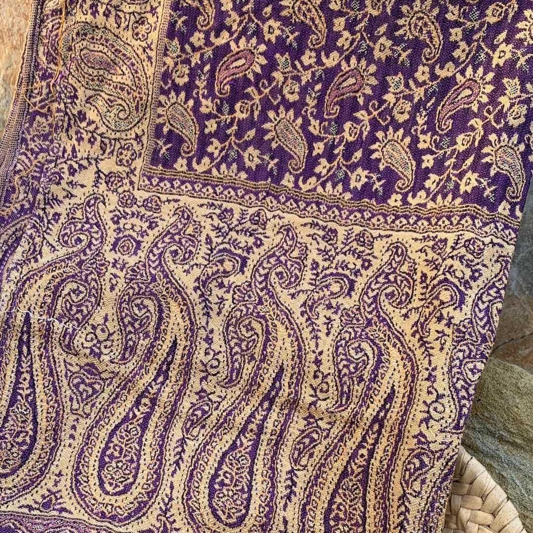 Purple and Gold Paisley Scarf - Image 2