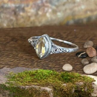 an image of a Dainty Marquise Citrine and Sterling Silver Ring