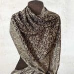 an image of a Chocolate Brown and Cream Paisley Scarf