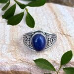 an image of an Oval Lapis Lazuli and Oxidized Sterling Silver Ring