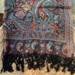 an image of a Black and Teal Multicolor Paisley Shawl-Scarf