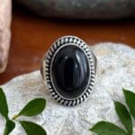 an image of a Oval Black Onyx and Sterling Silver Statement Ring