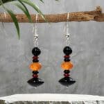 an image of a pair of Carnelian and Black Onyx Beaded Earrings