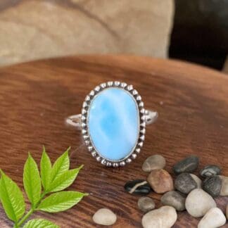 an image of an Oval Larimar and Sterling Silver Ring