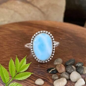 an image of an Oval Larimar and Sterling Silver Ring