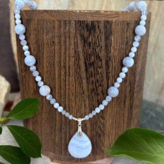 an image of a Blue Lace Agate Necklace and Pendant