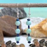 an image of a pair of Amazonite and Lapis Lazuli Beaded Earrings
