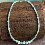 an image of a Amazonite and Mother of Pearl Beaded Choker Necklace