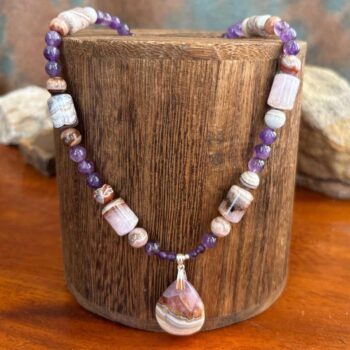 an image of a Rainbow Amethyst and Amethyst Necklace