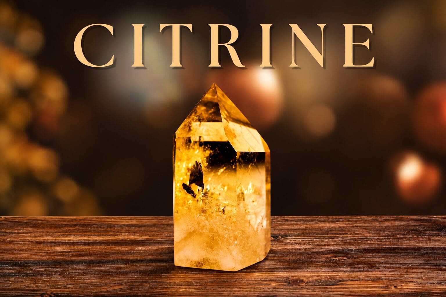 An image of a piece of citrine, The Golden November Birthstone with a point.