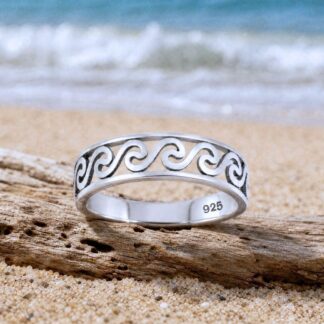 an image of a Sterling Silver Open Waves Band Ring