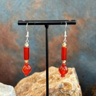 Carnelian and Citrine Beaded Earrings